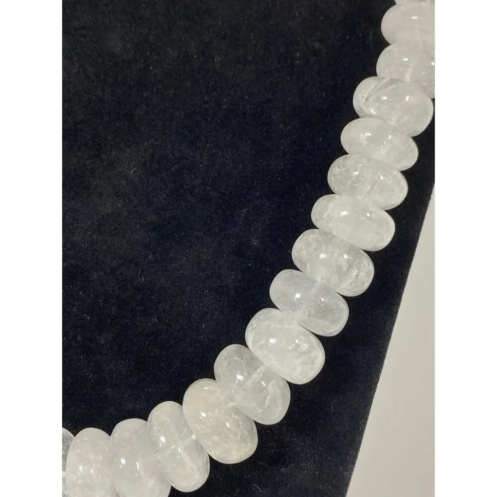 Natural White Moonstone Beaded Necklace - Picture 3 of 8
